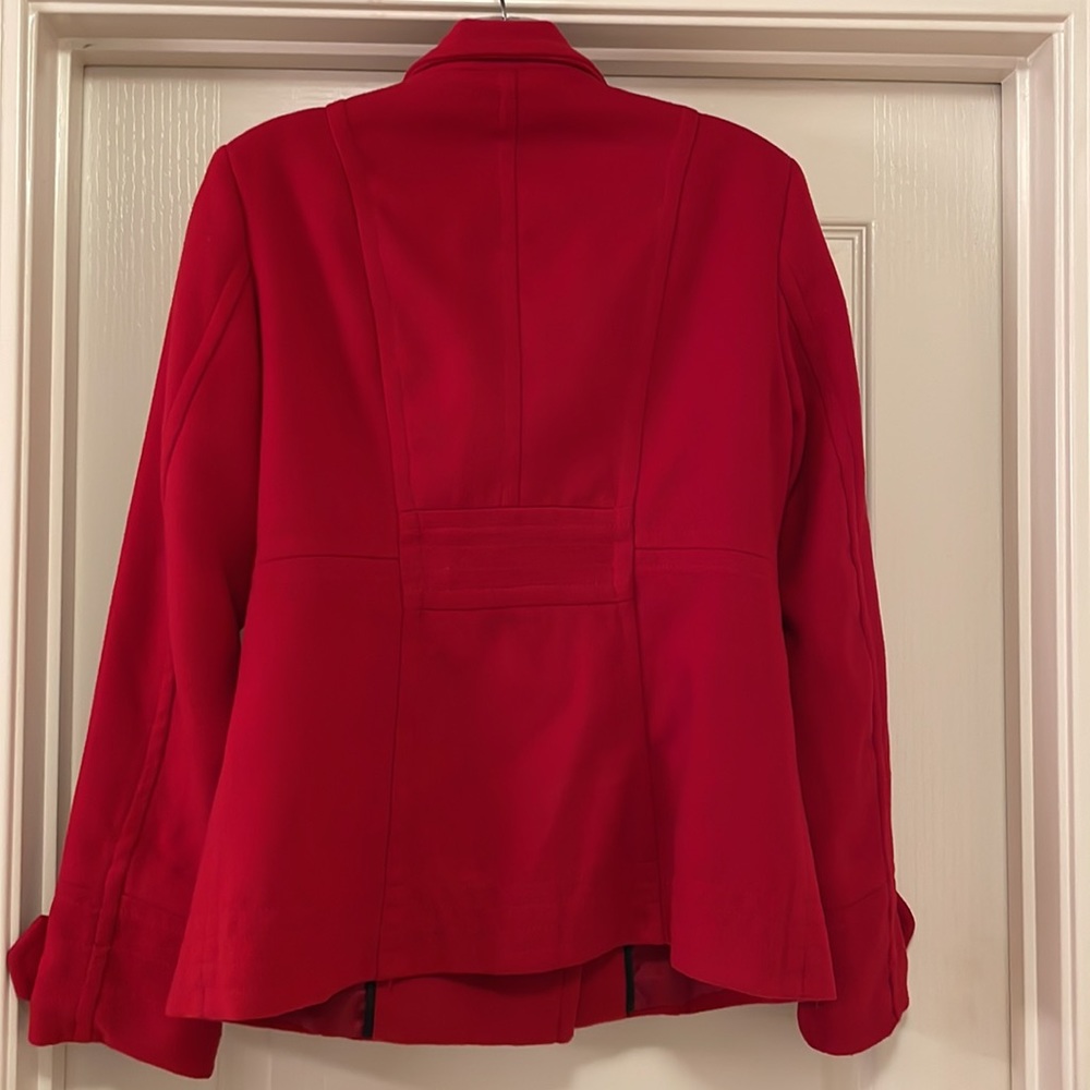 Forever 21 Red Double Breasted Pea Coat - Picture 2 of 8
